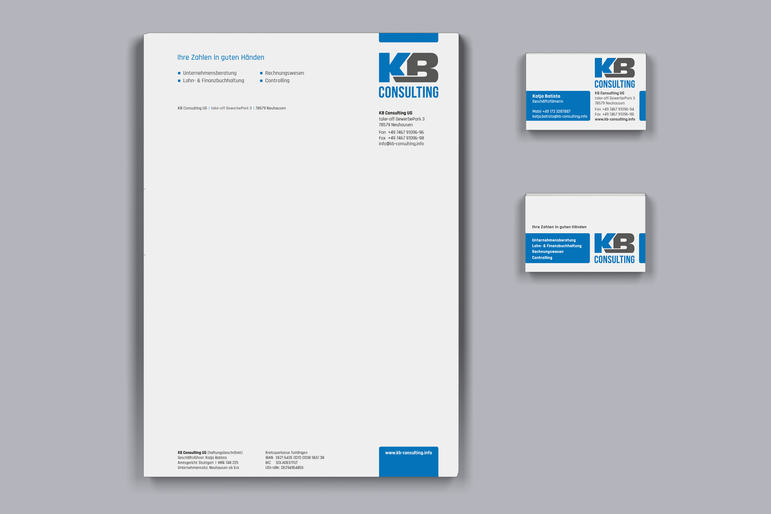 KB Consulting Briefpapier und Visitenkarten